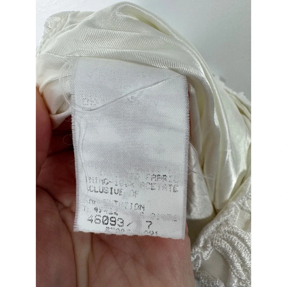 Vintage Jessica McClintock Girl 12 Dress Ivory Organza Embroidered Portrait Sash